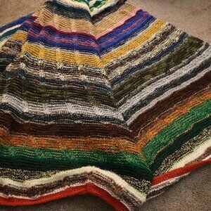 Extra large unique handmade large knitted soft cozy blanket - perfect for family